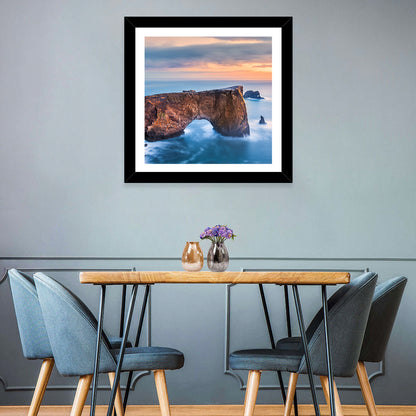 Dyrhólaey Sea Arch at Sunset Wall Art