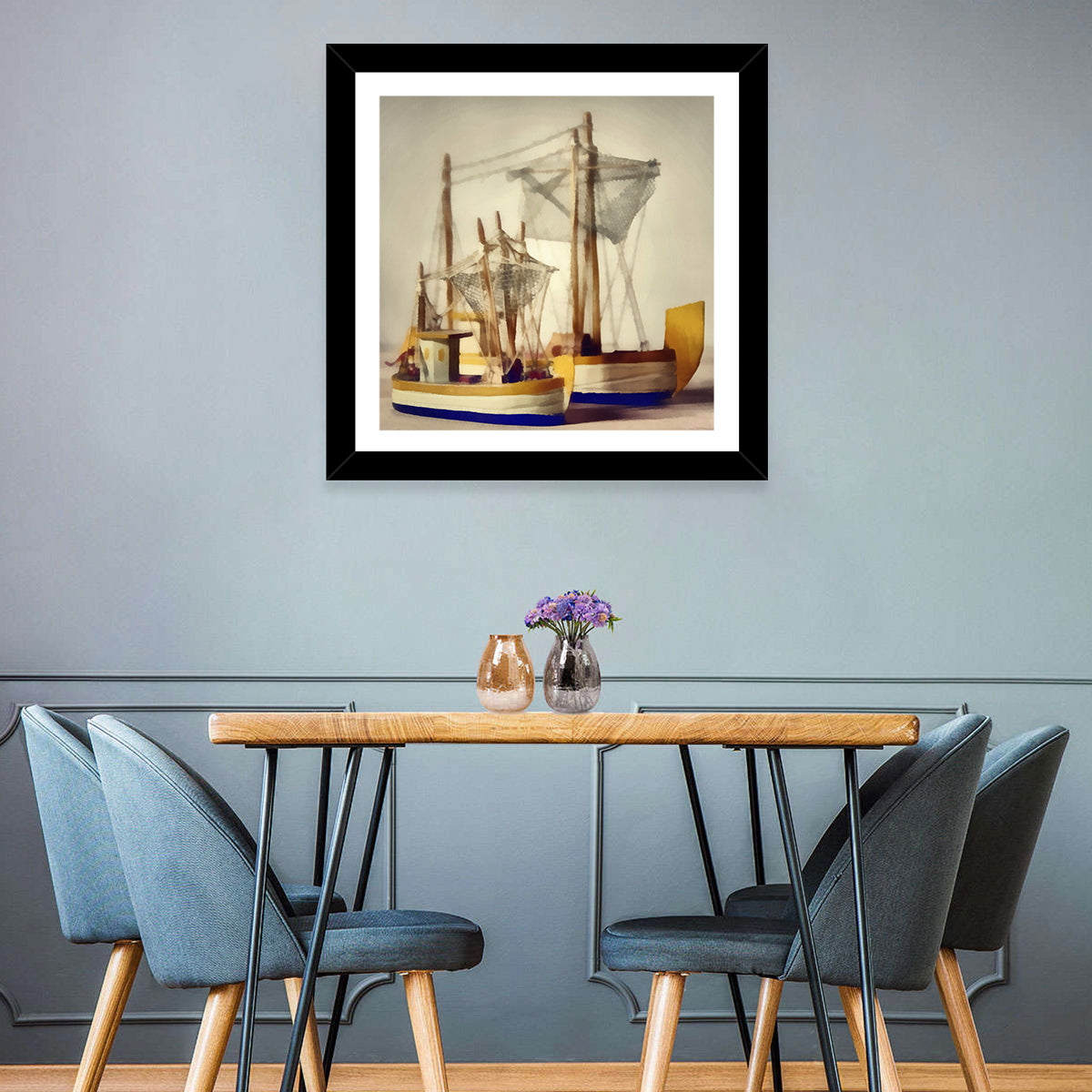 Two Watercolor Boats Wall Art