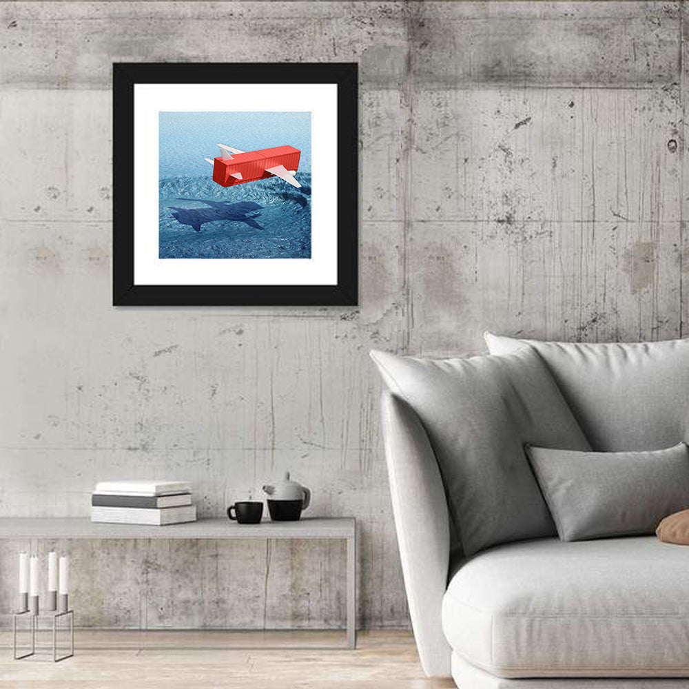 Flying Shipping Container Wall Art