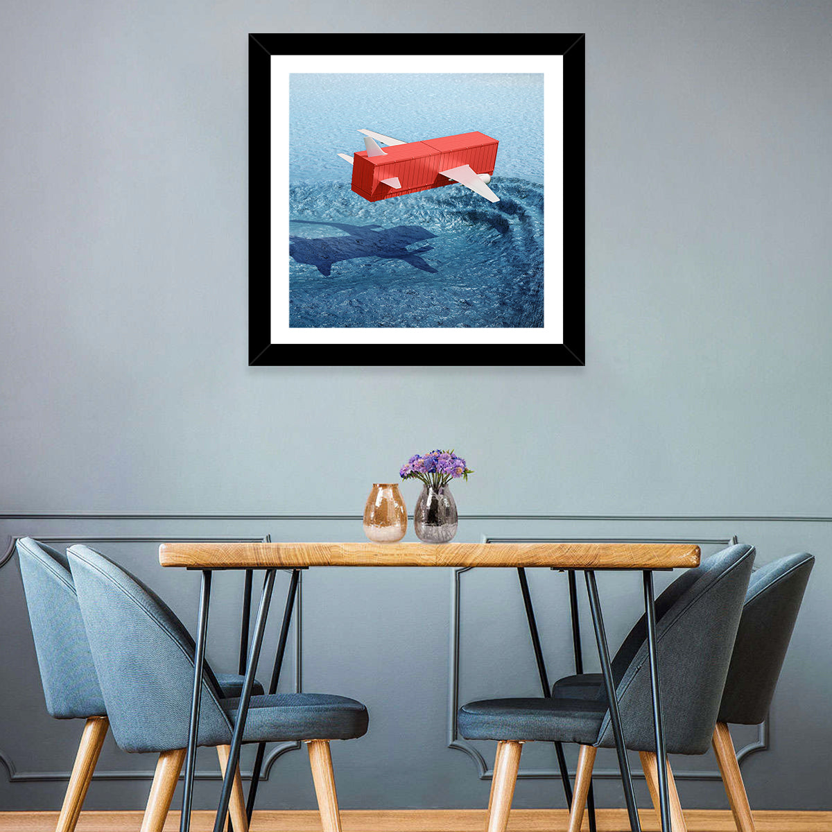 Flying Shipping Container Wall Art