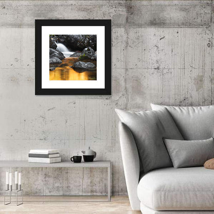 Golden Stream Waterfall Wall Art