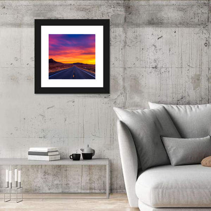 Infinite Desert Road Sunset Wall Art