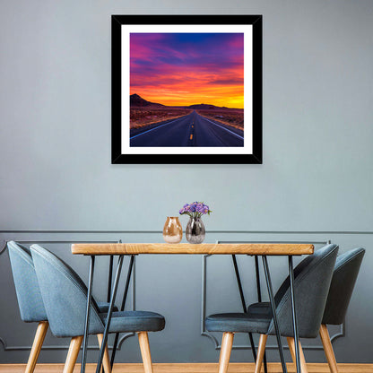 Infinite Desert Road Sunset Wall Art