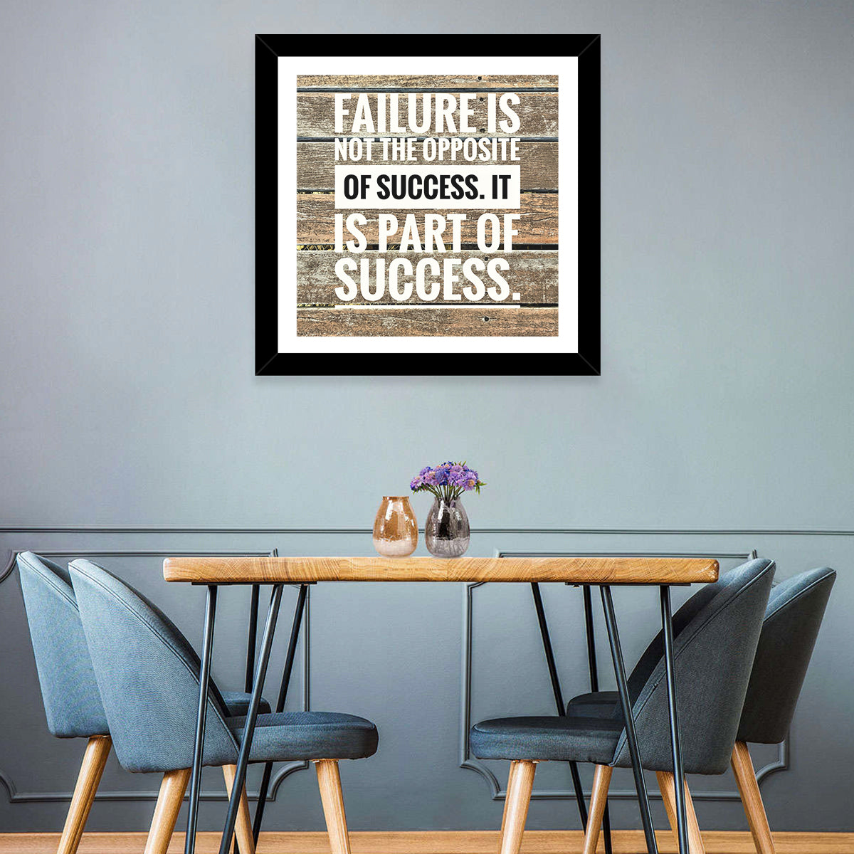 Failure Is Part of Success Rustic Typography Wall Art