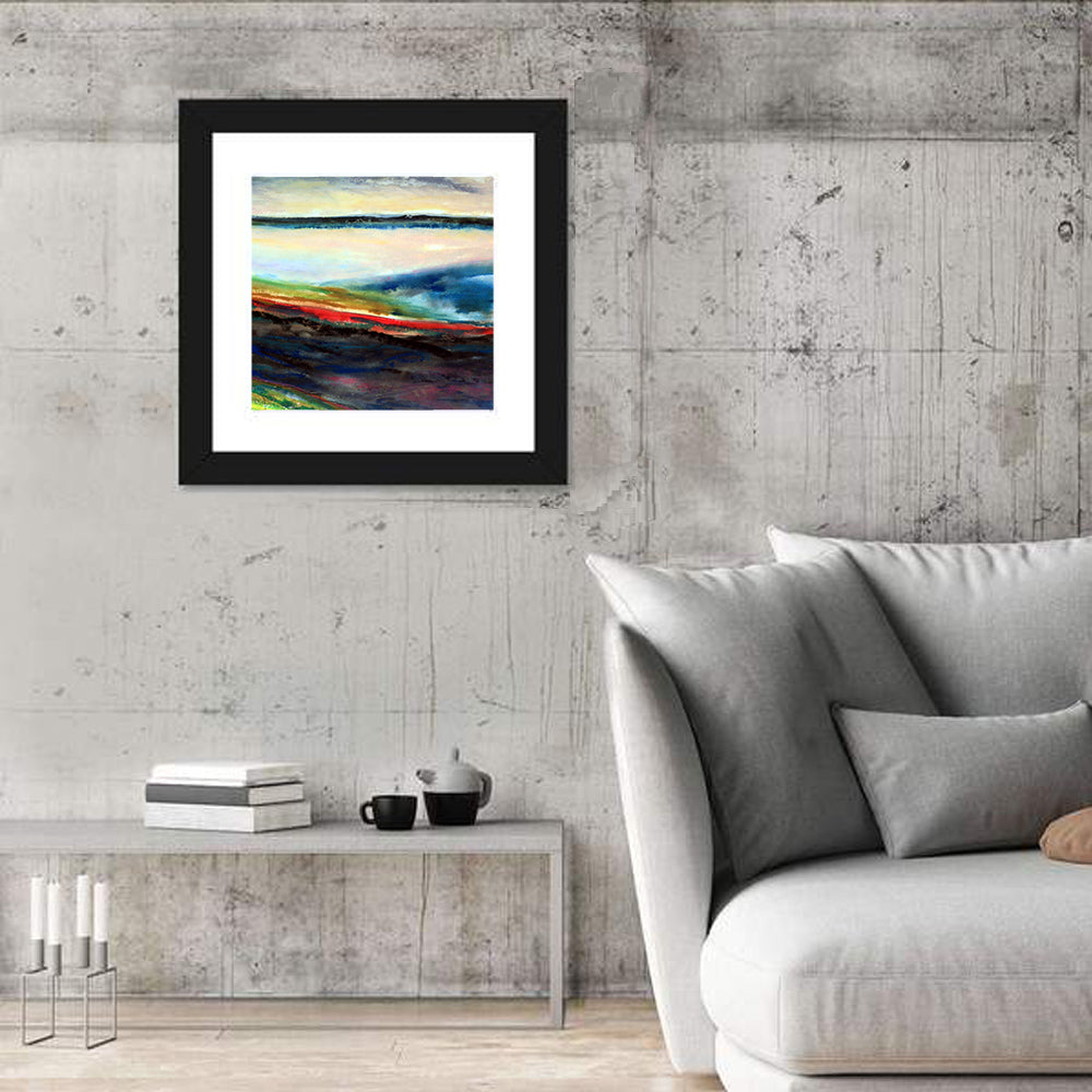Moody Horizon Stripe Abstract Landscape Wall Art