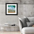 Aerial Teal Beach with Surfers Wall Art