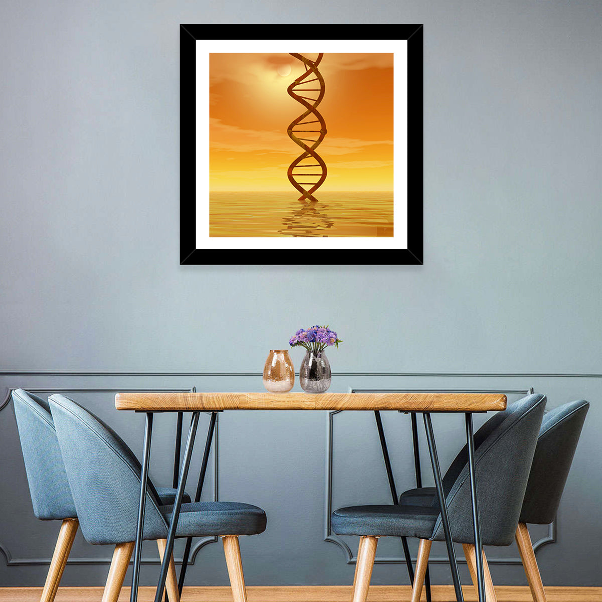 Dna Helix at Sunset Wall Art