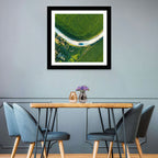 Aerial Farm Fields at Golden Hour Wall Art