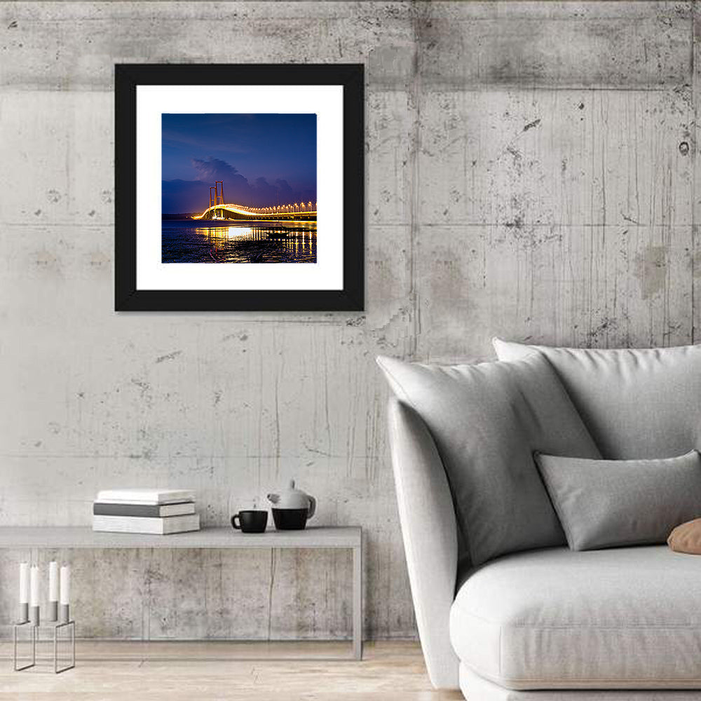 Suramadu Bridge at Dusk Wall Art