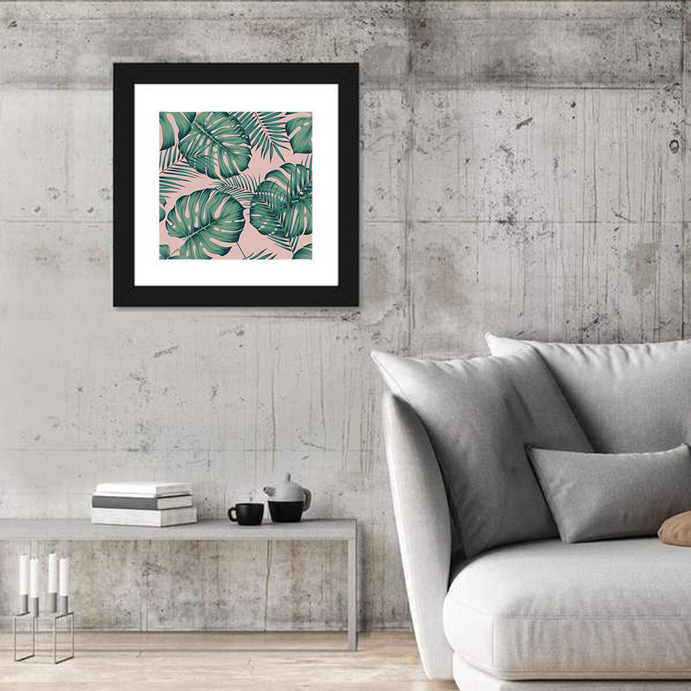 Areca Palm and Monstera Leaves Wall Art