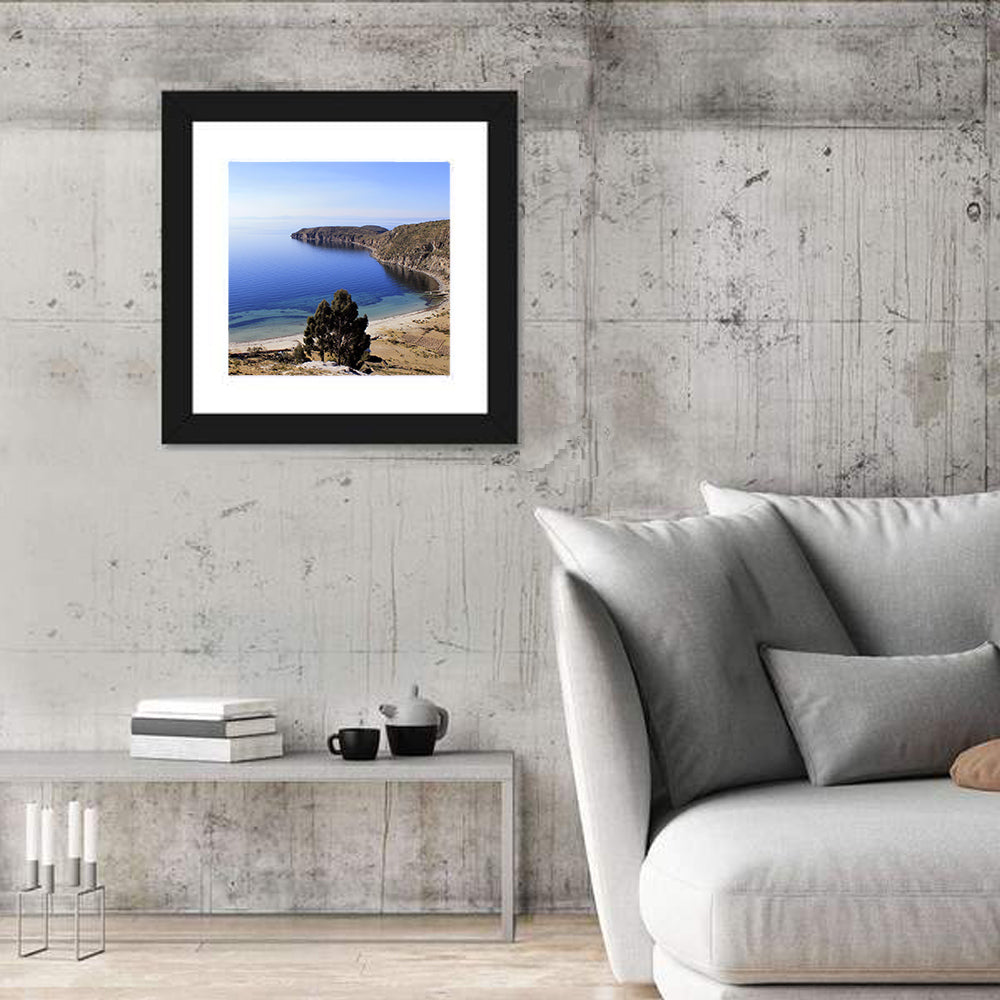 Titicaca Cliffs and Turquoise Water Wall Art
