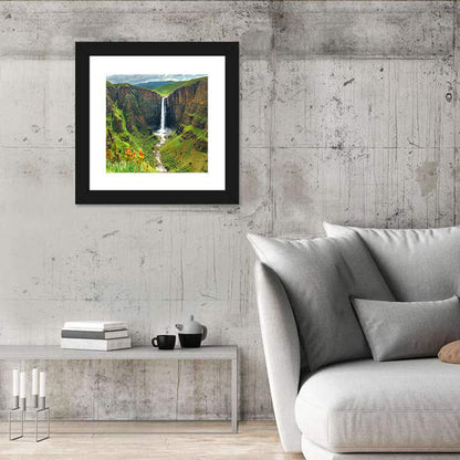 Maletsunyane Falls with Torch Lilies Wall Art