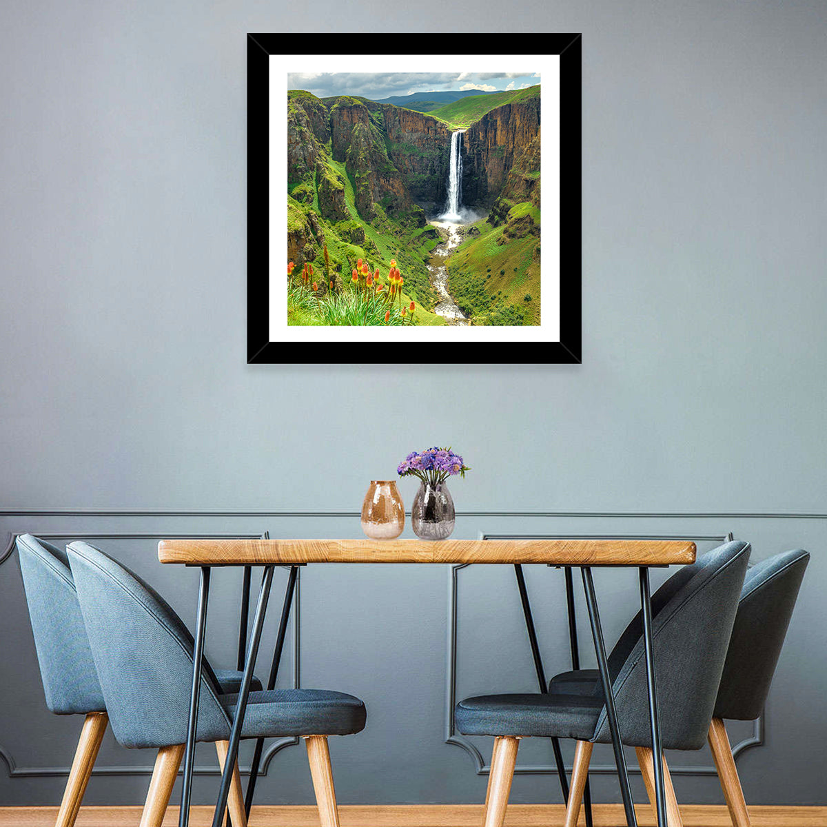 Maletsunyane Falls with Torch Lilies Wall Art