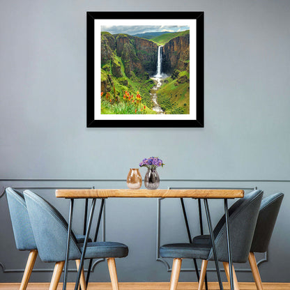 Maletsunyane Falls with Torch Lilies Wall Art