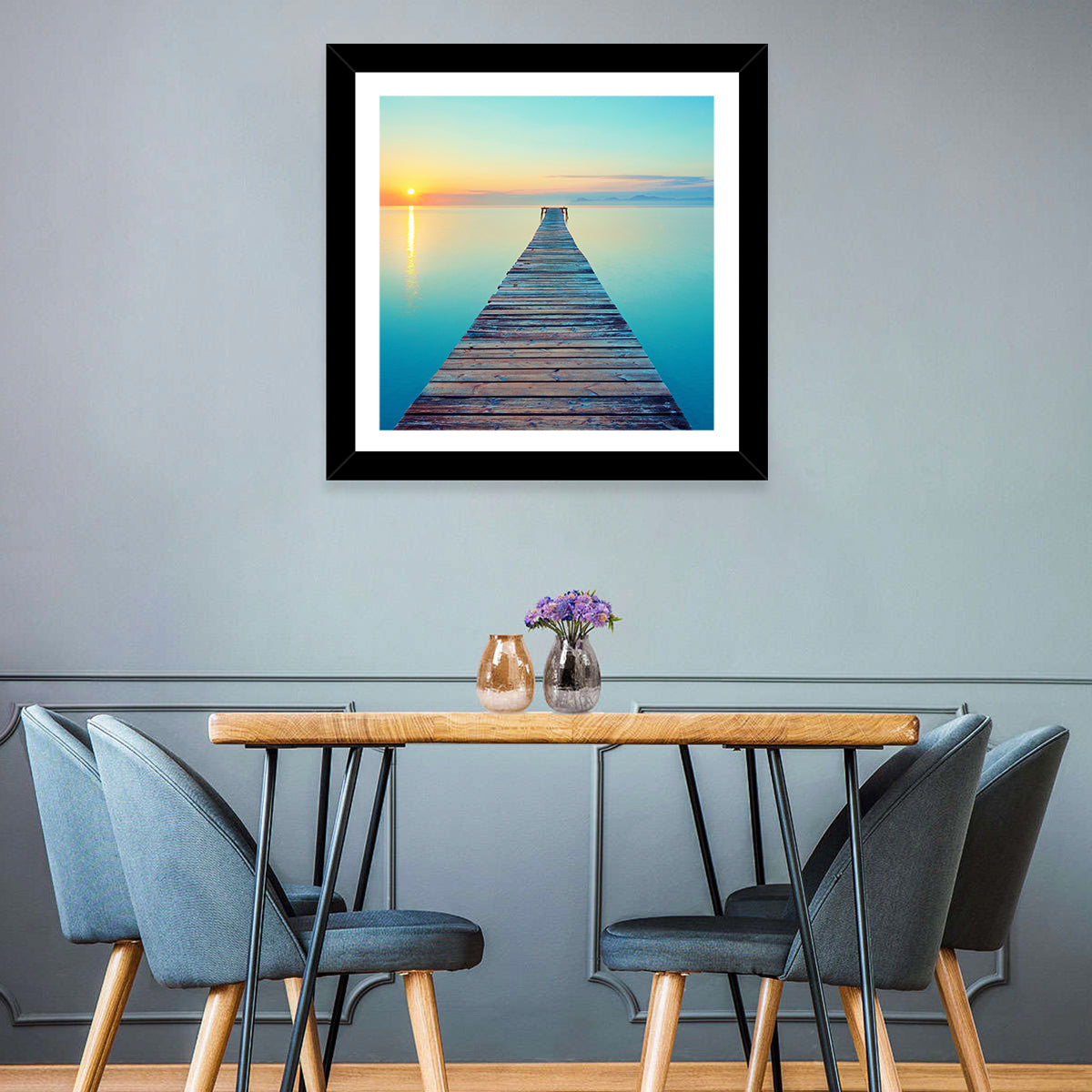 Wooden Footbridge at Sunset Wall Art