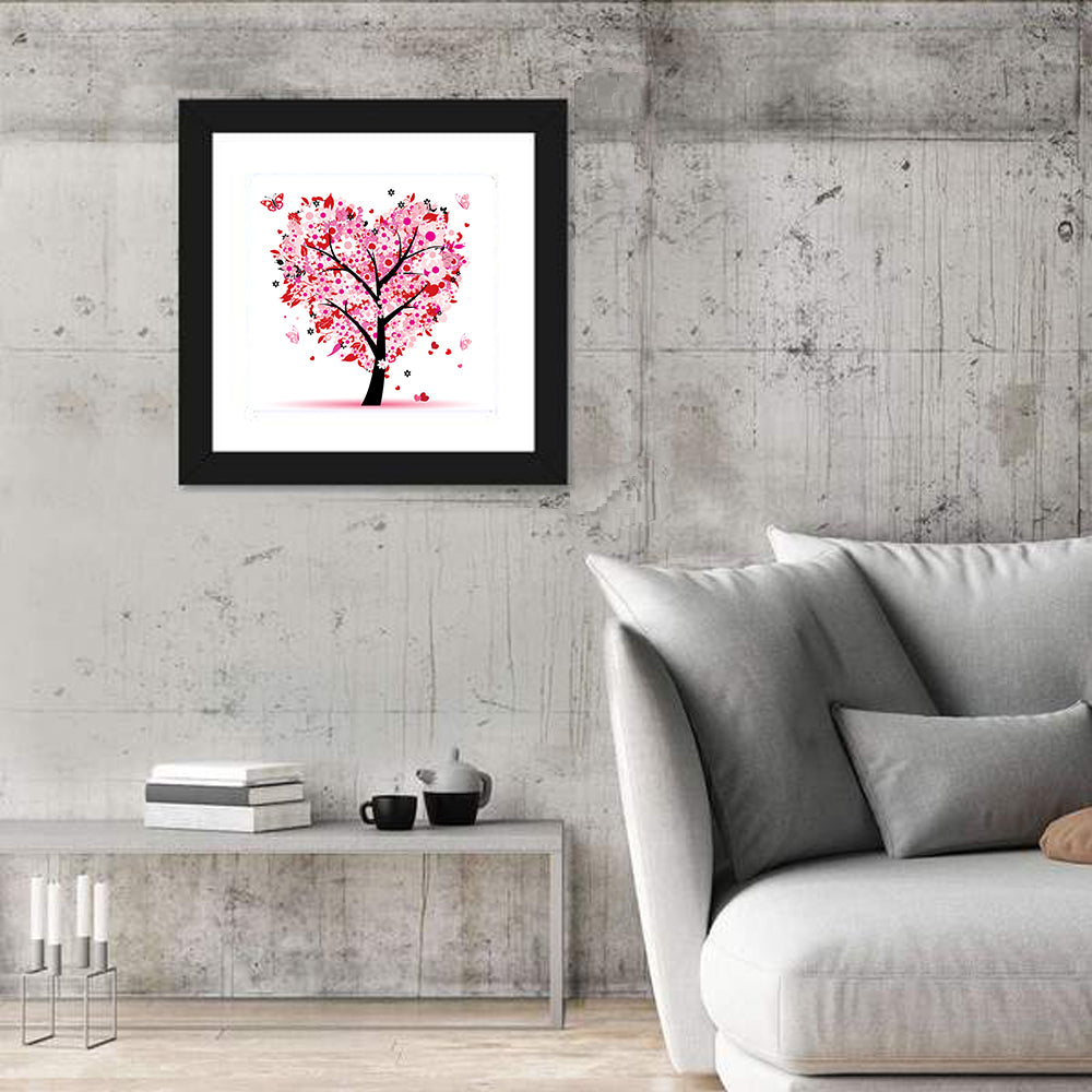 Pink Heart Tree Wall Art