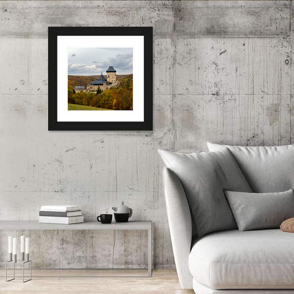 Karlštejn Castle in Autumn Forest Wall Art