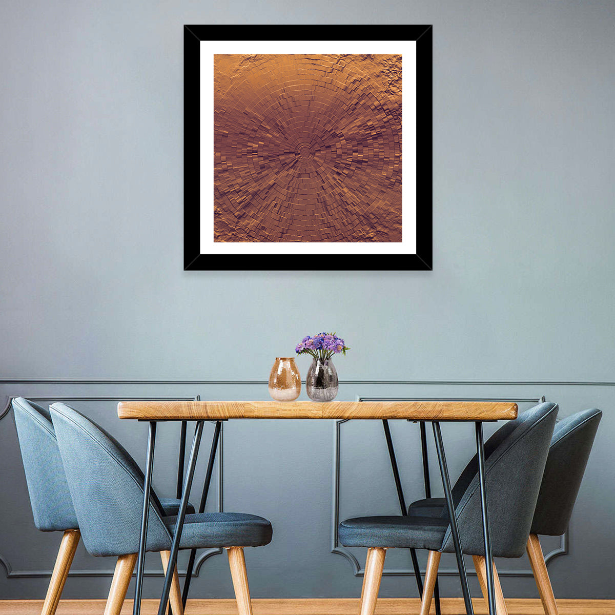 Blocks Focus Copper Rings Wall Art