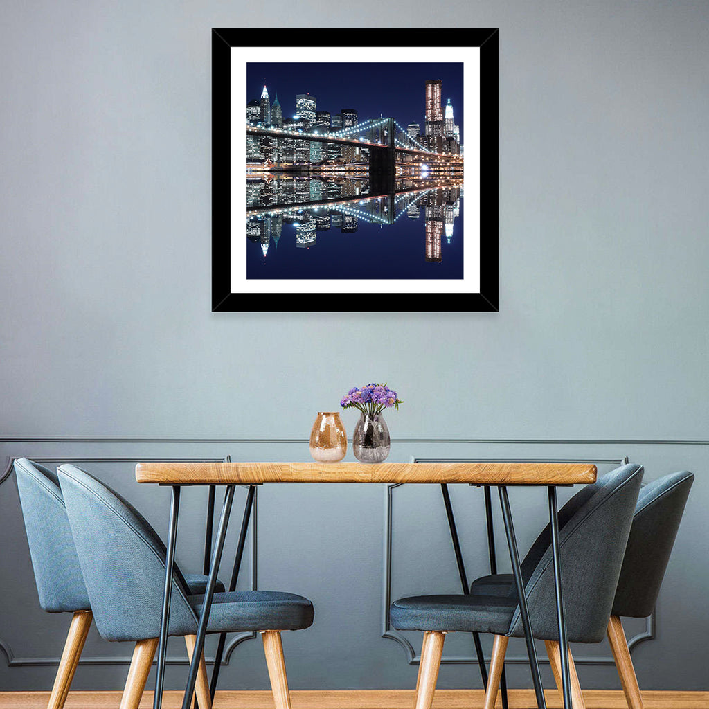 Brooklyn Bridge Symphony at Night Wall Art