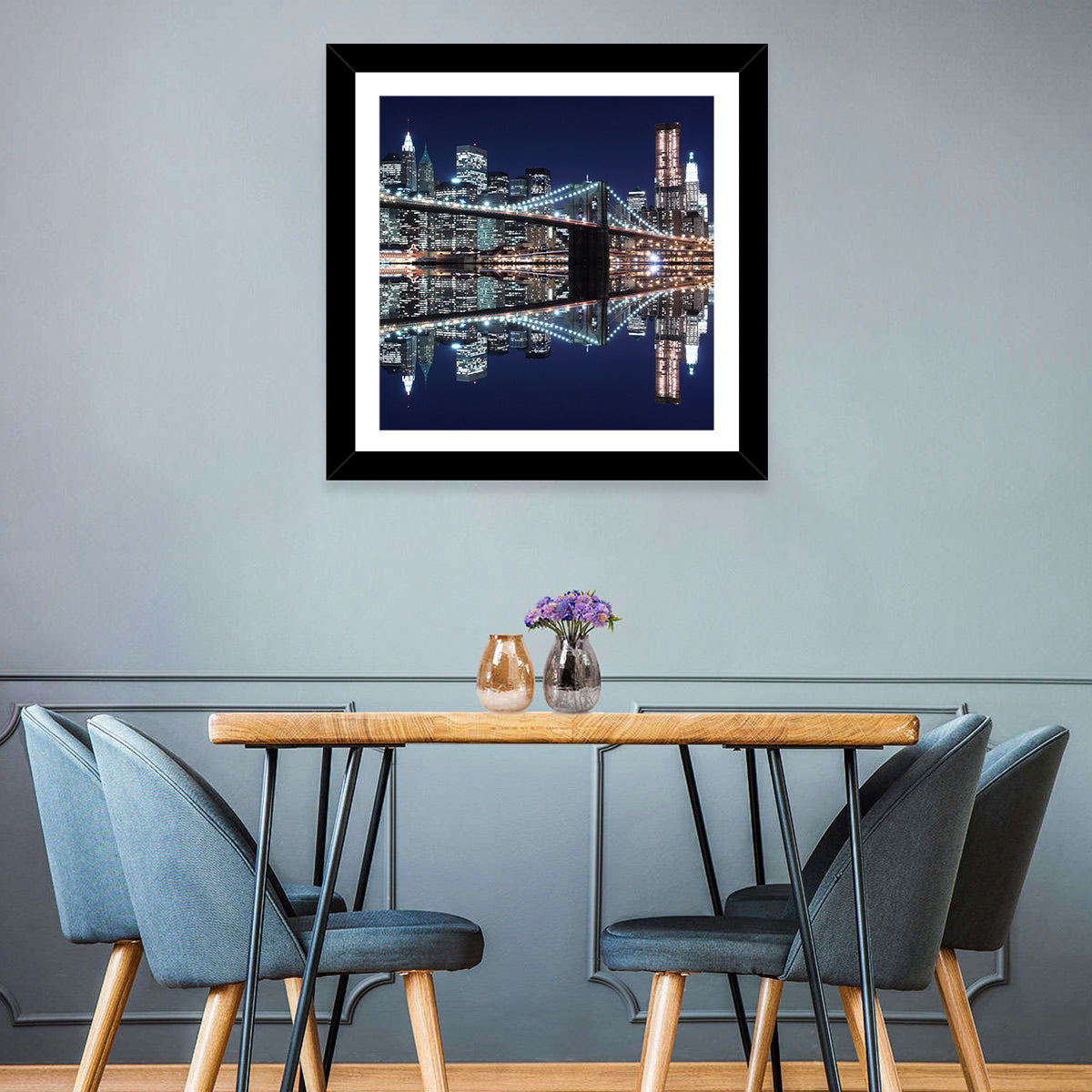 Brooklyn Bridge Symphony at Night Wall Art