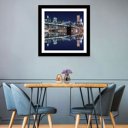 Brooklyn Bridge Symphony at Night Wall Art