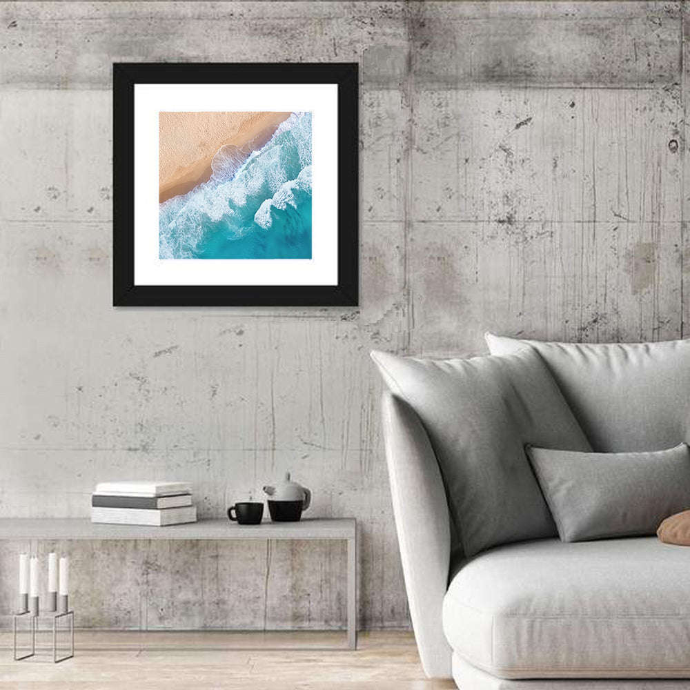 Aerial Turquoise Beach Waves Wall Art
