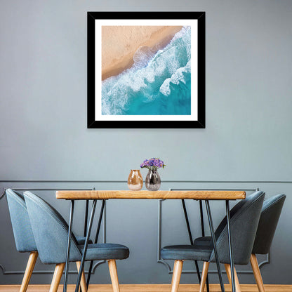 Aerial Turquoise Beach Waves Wall Art