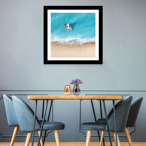 Aerial Beach & Yacht Wall Art