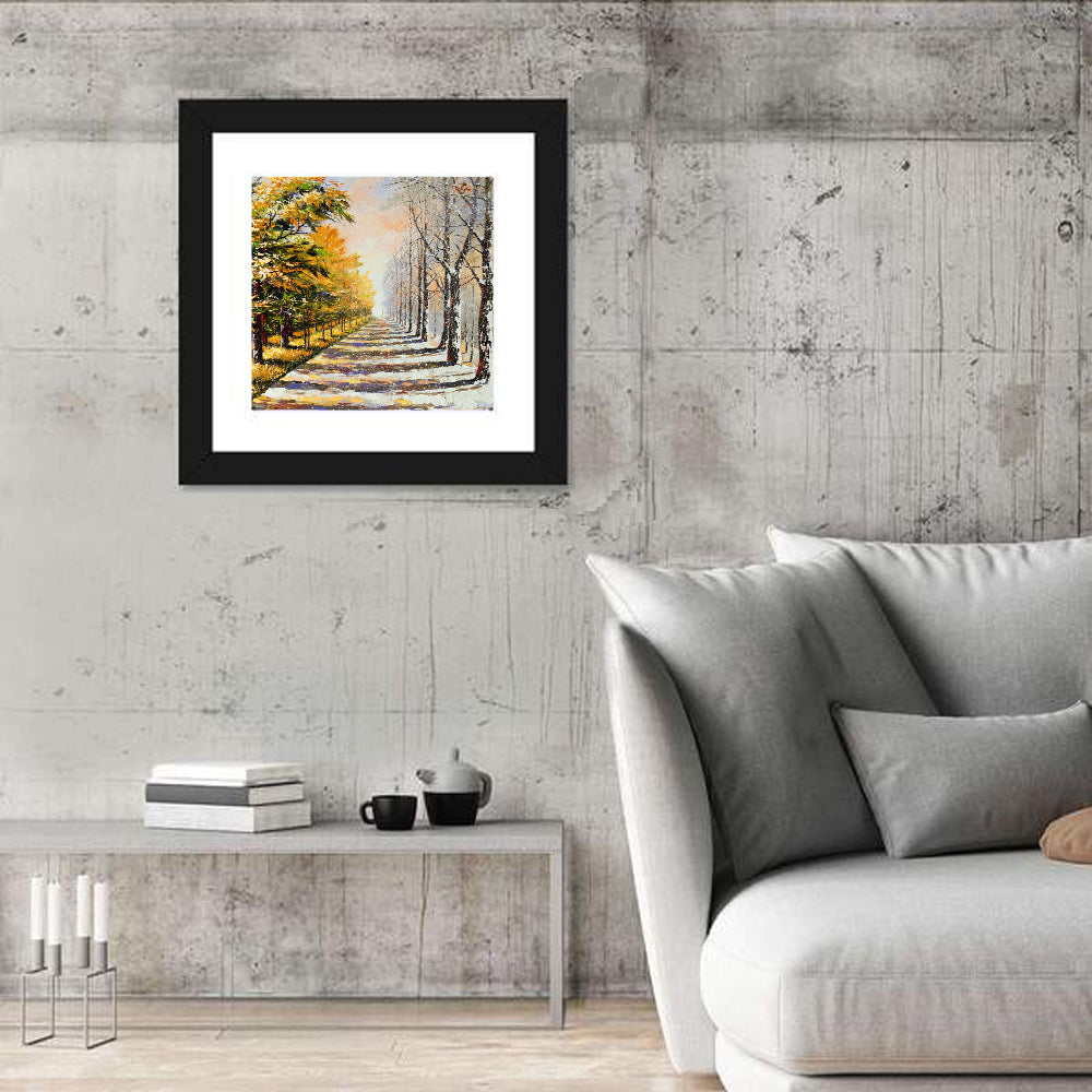 Autumn to Winter Forest Path Wall Art