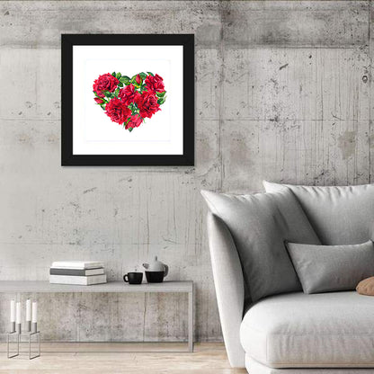 Watercolor Rose Heart Wall Art
