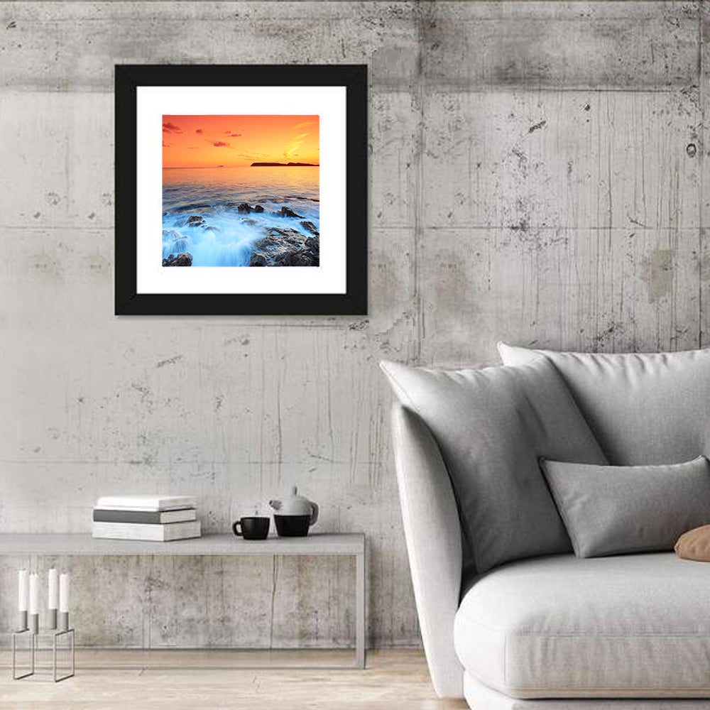 Dubrovnik Sunset Over Rocky Shore Wall Art