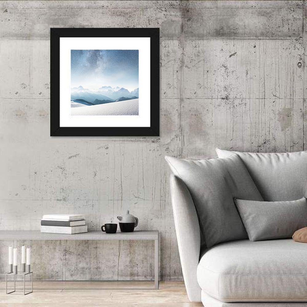 Starry Milky Way Over Snowy Peaks Wall Art