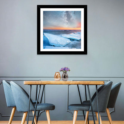 Milky Way Over Frozen Shore Wall Art