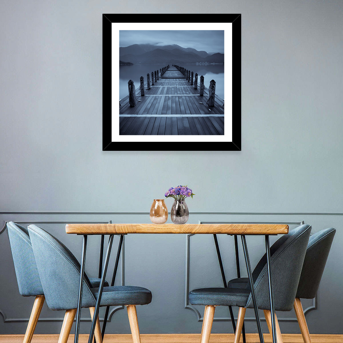 Long Lake Pier at Dusk Wall Art