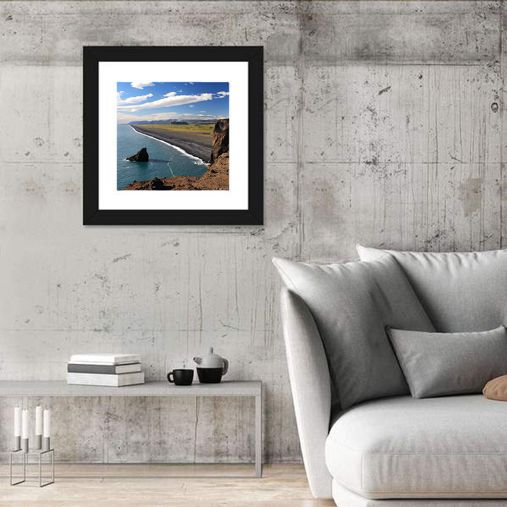 Dyrhólaey Black Sand Beach and Sea Stack Wall Art