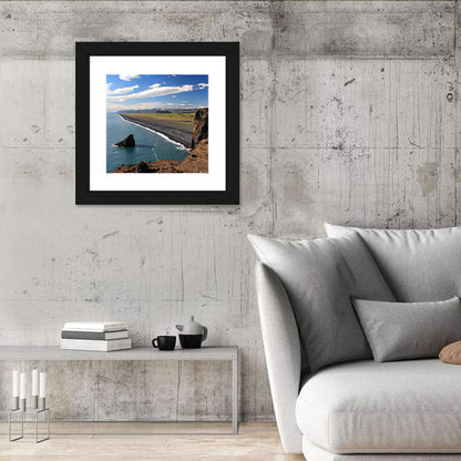 Dyrhólaey Black Sand Beach and Sea Stack Wall Art