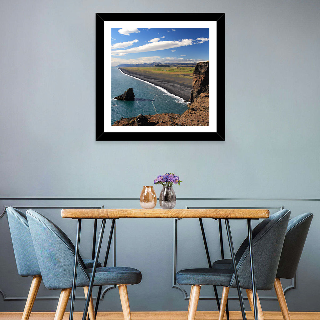 Dyrhólaey Black Sand Beach and Sea Stack Wall Art