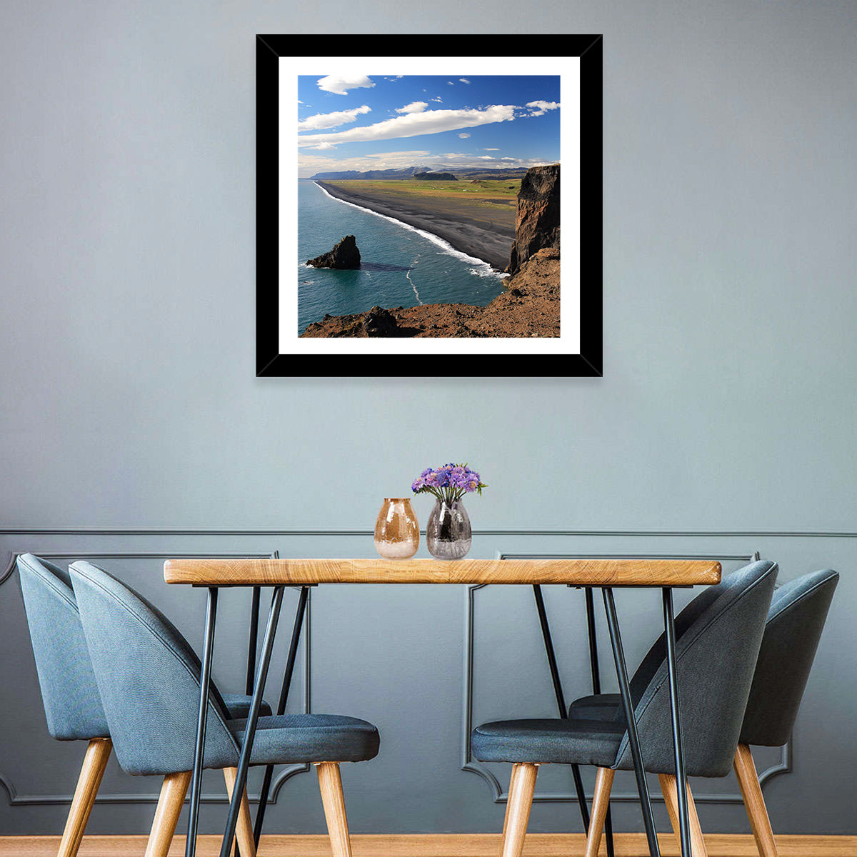 Dyrhólaey Black Sand Beach and Sea Stack Wall Art