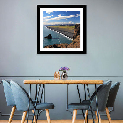 Dyrhólaey Black Sand Beach and Sea Stack Wall Art