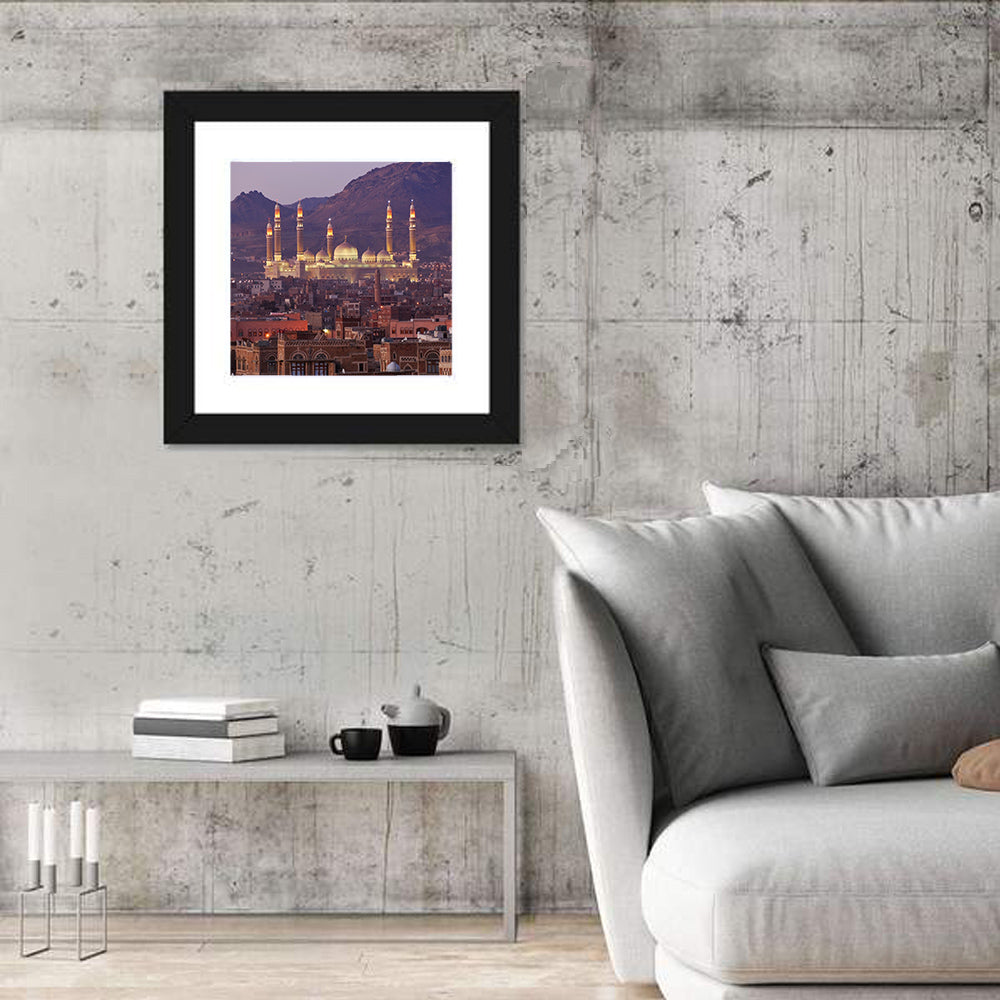 Al-saleh Mosque at Dusk Wall Art