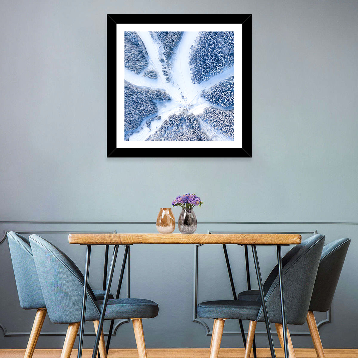 Birds-eye Ski Resort Landscape Wall Art