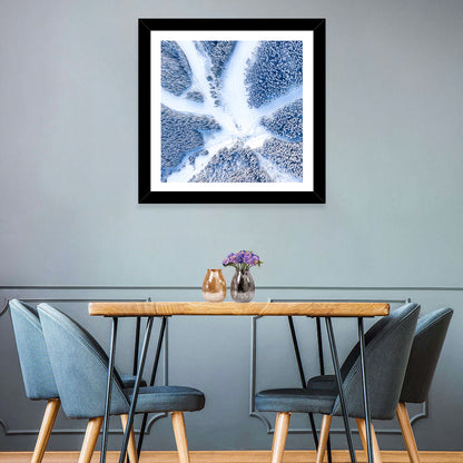 Birds-eye Ski Resort Landscape Wall Art