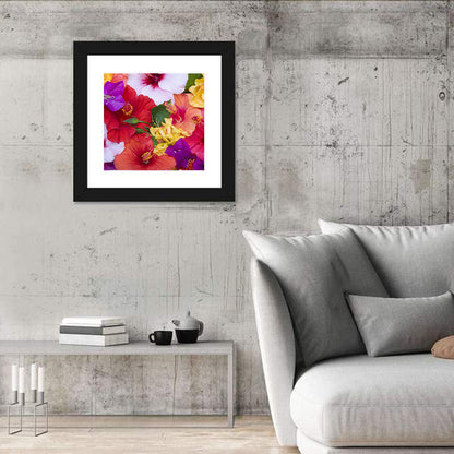 Tropical Bougainvillea and Hibiscus Bloom Wall Art