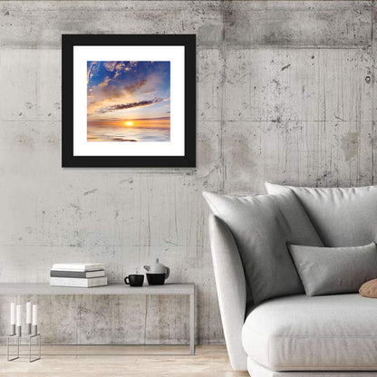 Sunlit Clouds Over Calm Sea Wall Art