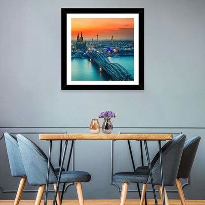 Hohenzollern Bridge at Dusk Wall Art