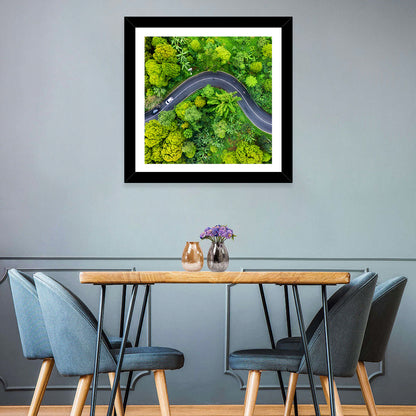 Winding Tropical Forest Road Wall Art