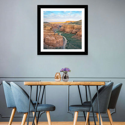 Charyn Canyon at Golden Hour Wall Art