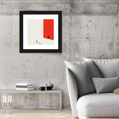 Solitary Figure with Red Door Wall Art