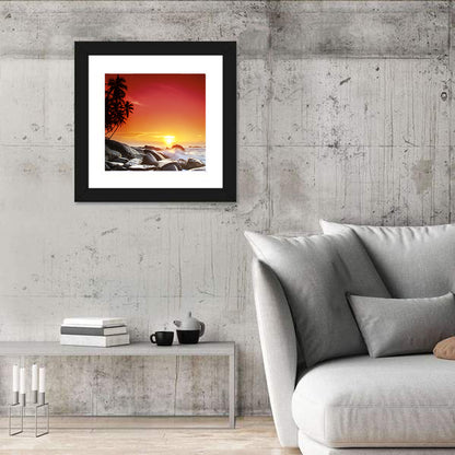 Tropical Island Sunset Wall Art