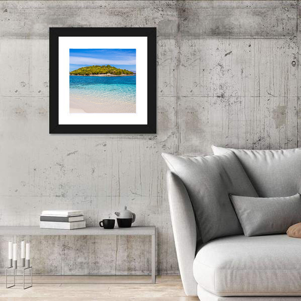 Butrint Turquoise Island Beach Wall Art